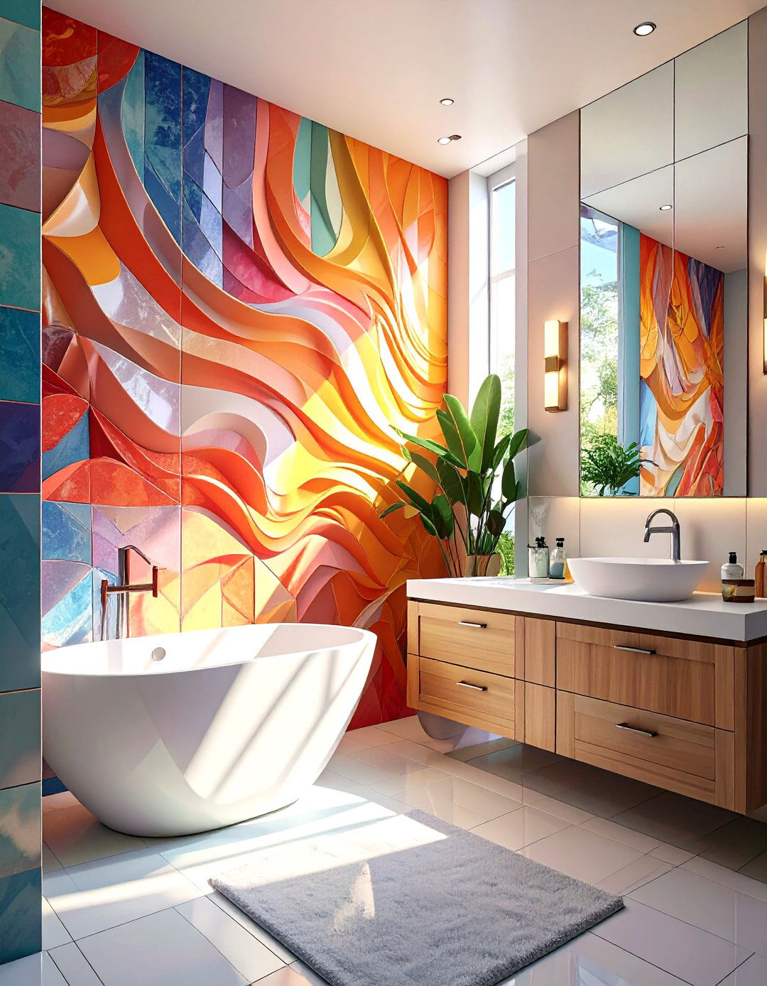 Textured D Tile Master Bathroom Wall - 30 master bathroom tile ideas