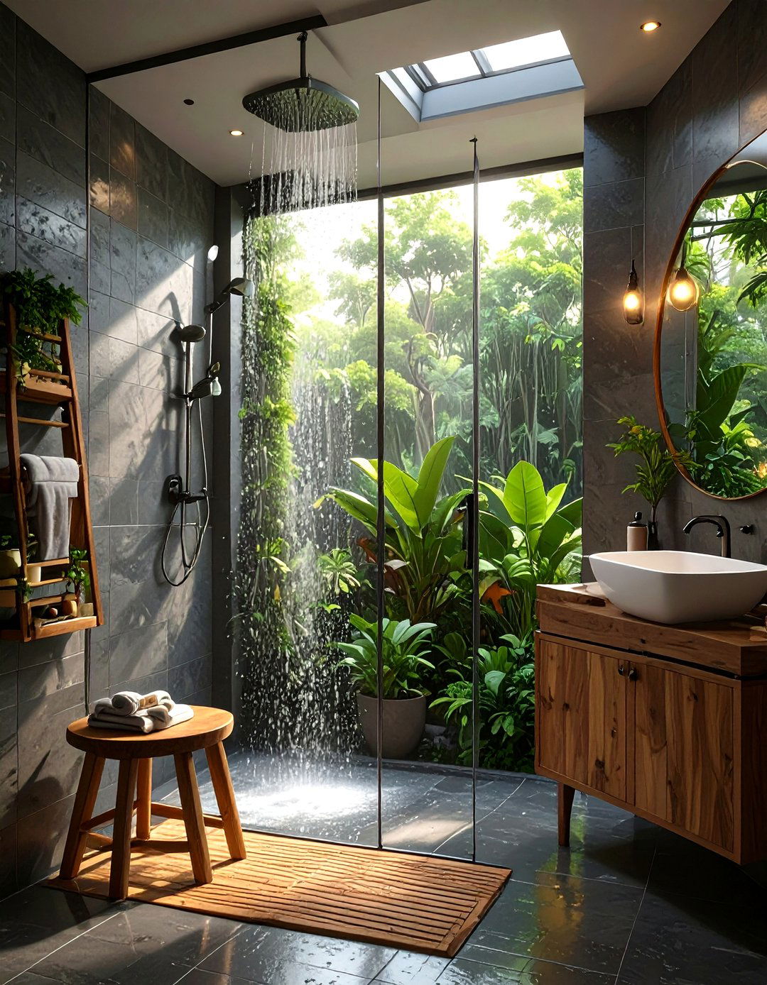 Textured Glass Shower Window - 30 shower window ideas