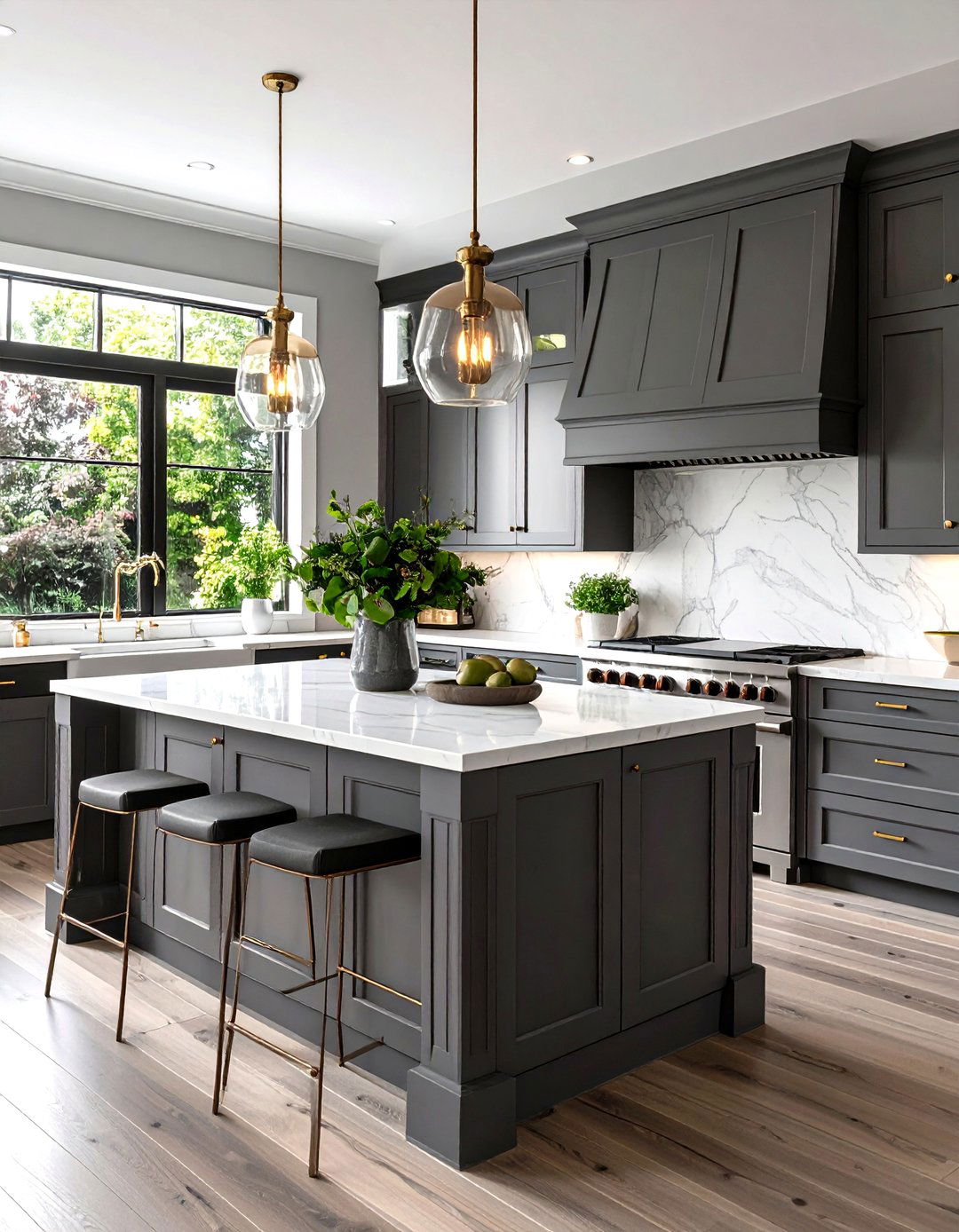 Textured Grey Kitchen with Fluted Cabinets - 30 grey kitchen ideas