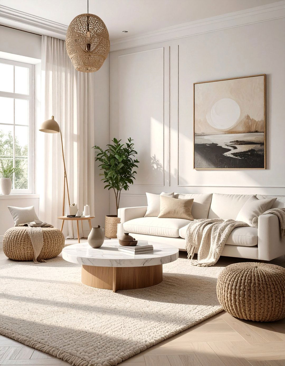 Textured Layers Minimalist Living Room - 30 ai minimalist living room ideas