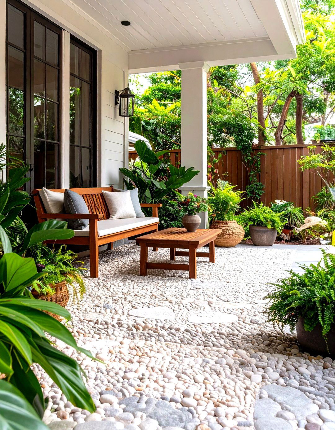 Textured Pebble Mosaic Flooring - 30 front porch flooring ideas