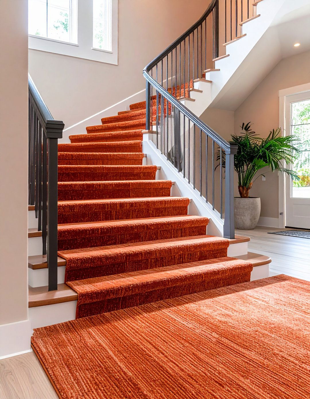 Textured Solid Color Carpets - 30 latest carpet trends for stairs