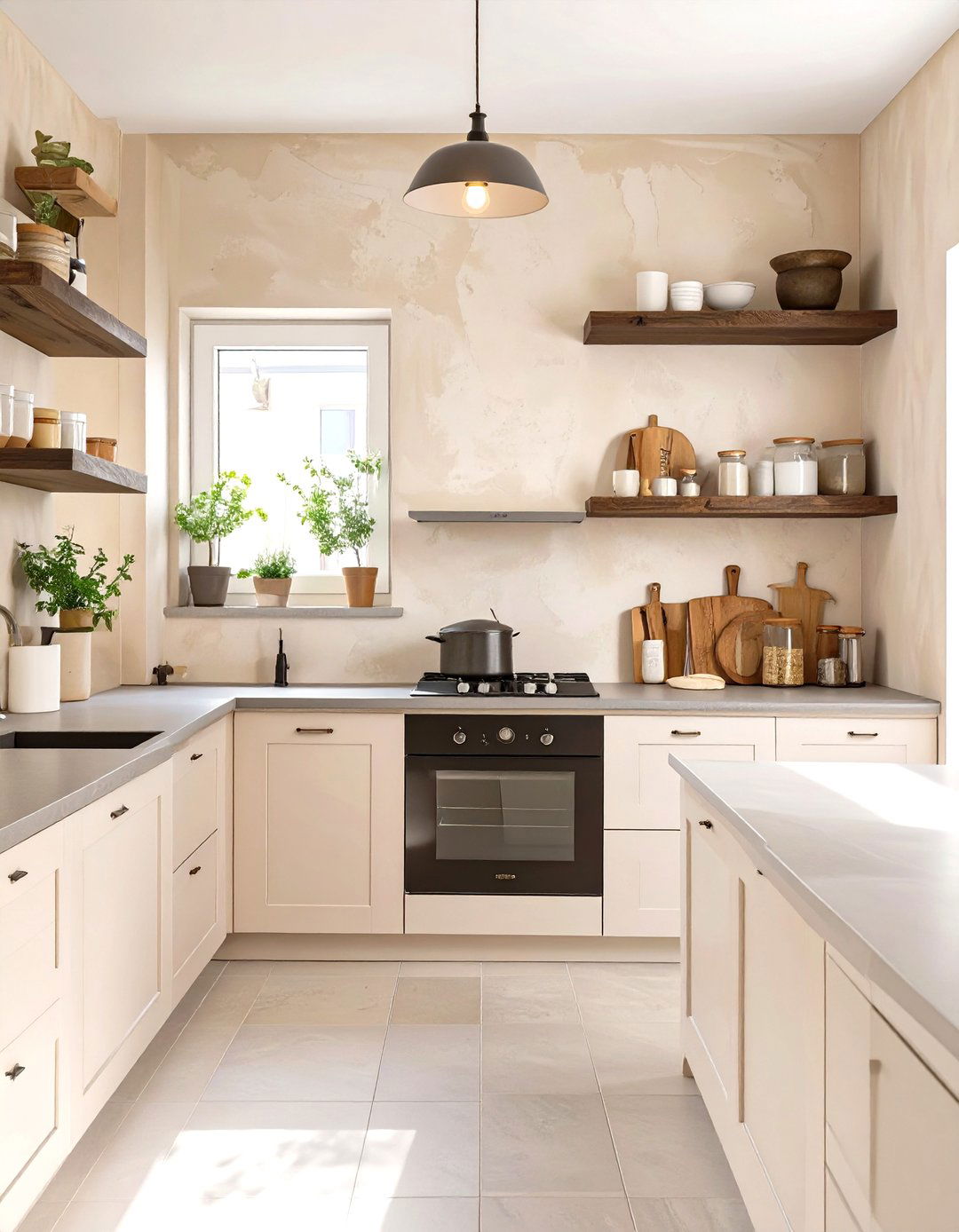Textured Wall Finishes like Limewash - 30 small kitchen trends 2025