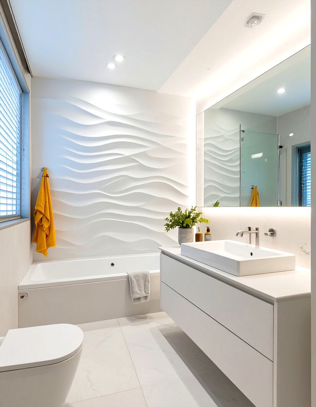 Textured Wall Panels - 30 teen bathroom ideas