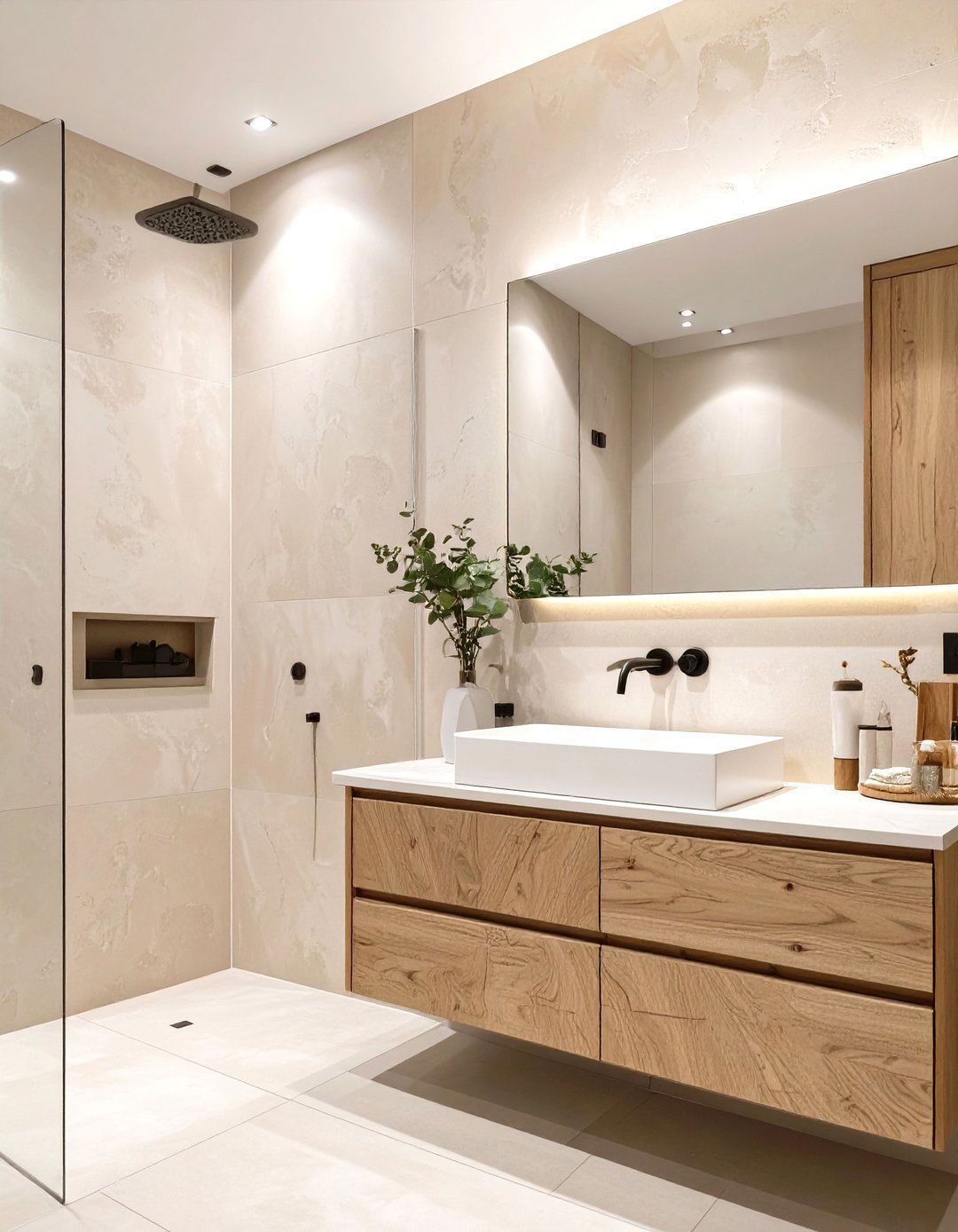 Textured Walls Guest Bathroom - 30 modern guest bathroom ideas