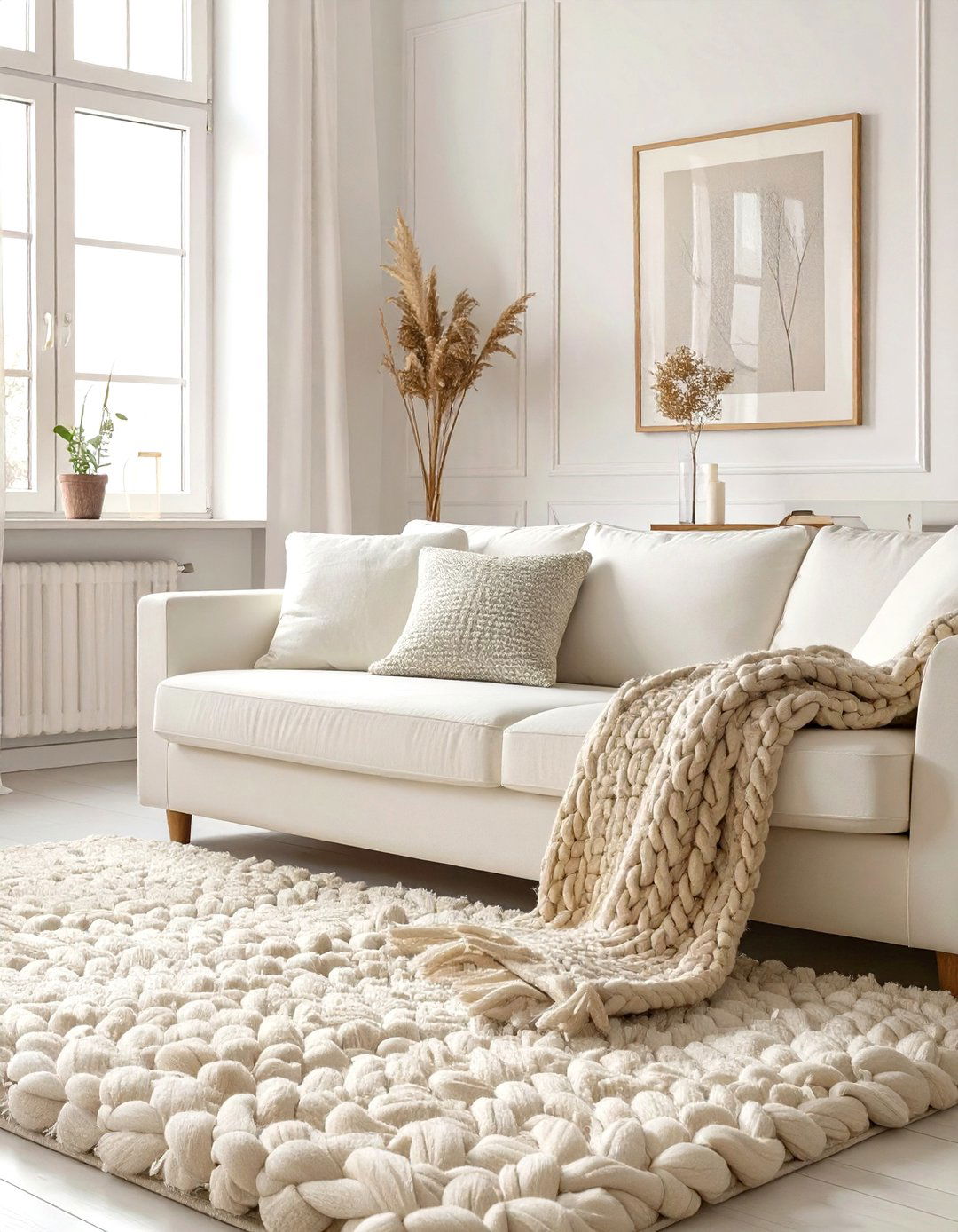 Textured White Living Room with Layers - 30 white living room ideas