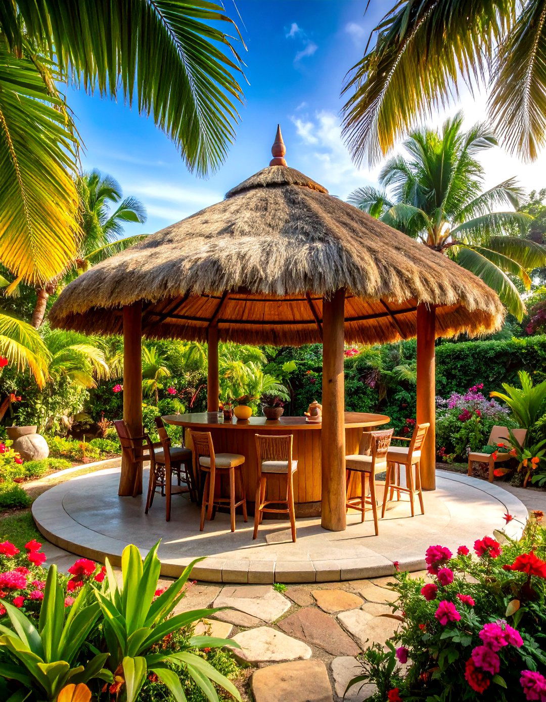 Thatched Roof Gazebo - 30 patio sun shade ideas