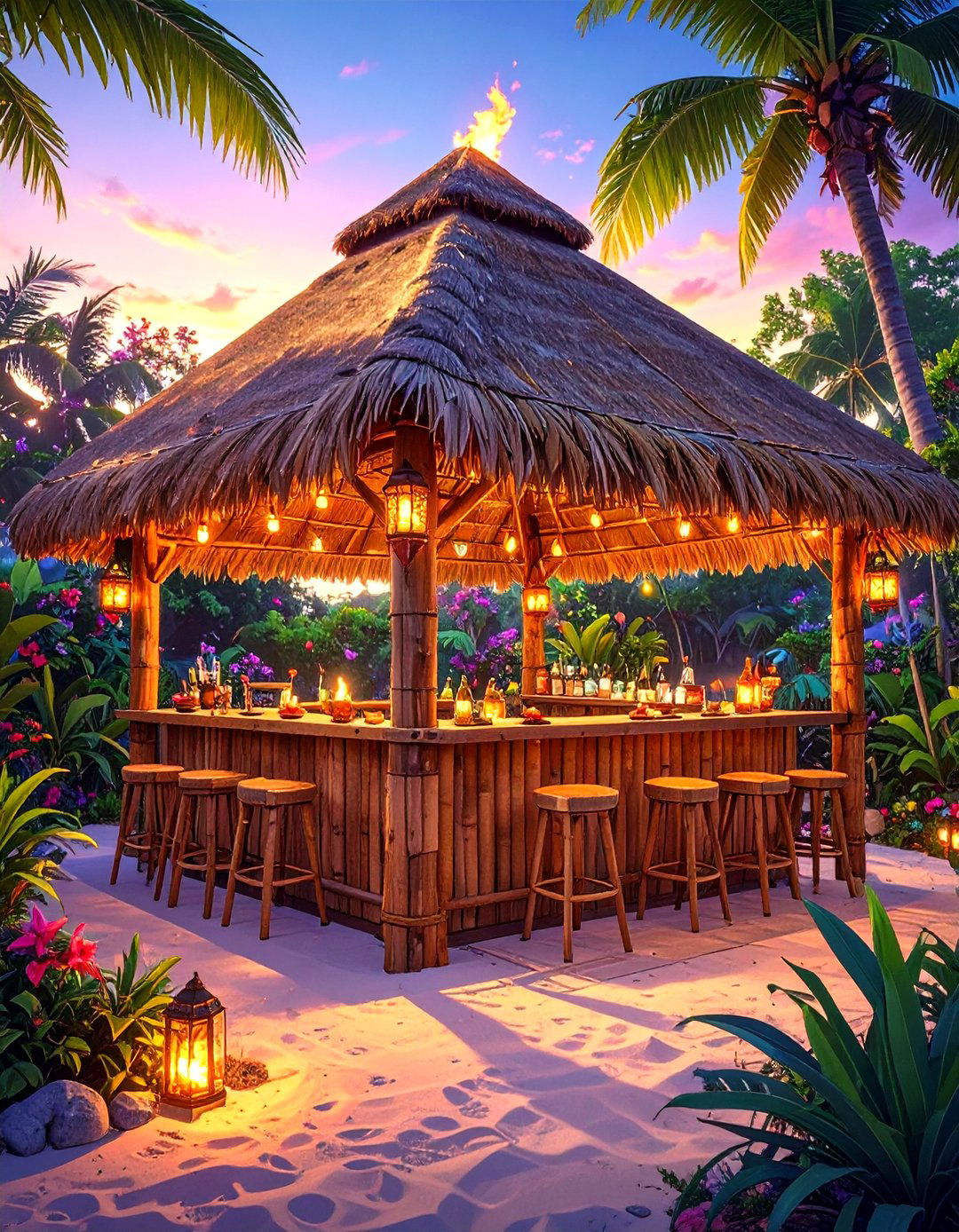 Thatched Roof Tiki Pavilion - 30 backyard pavilion ideas