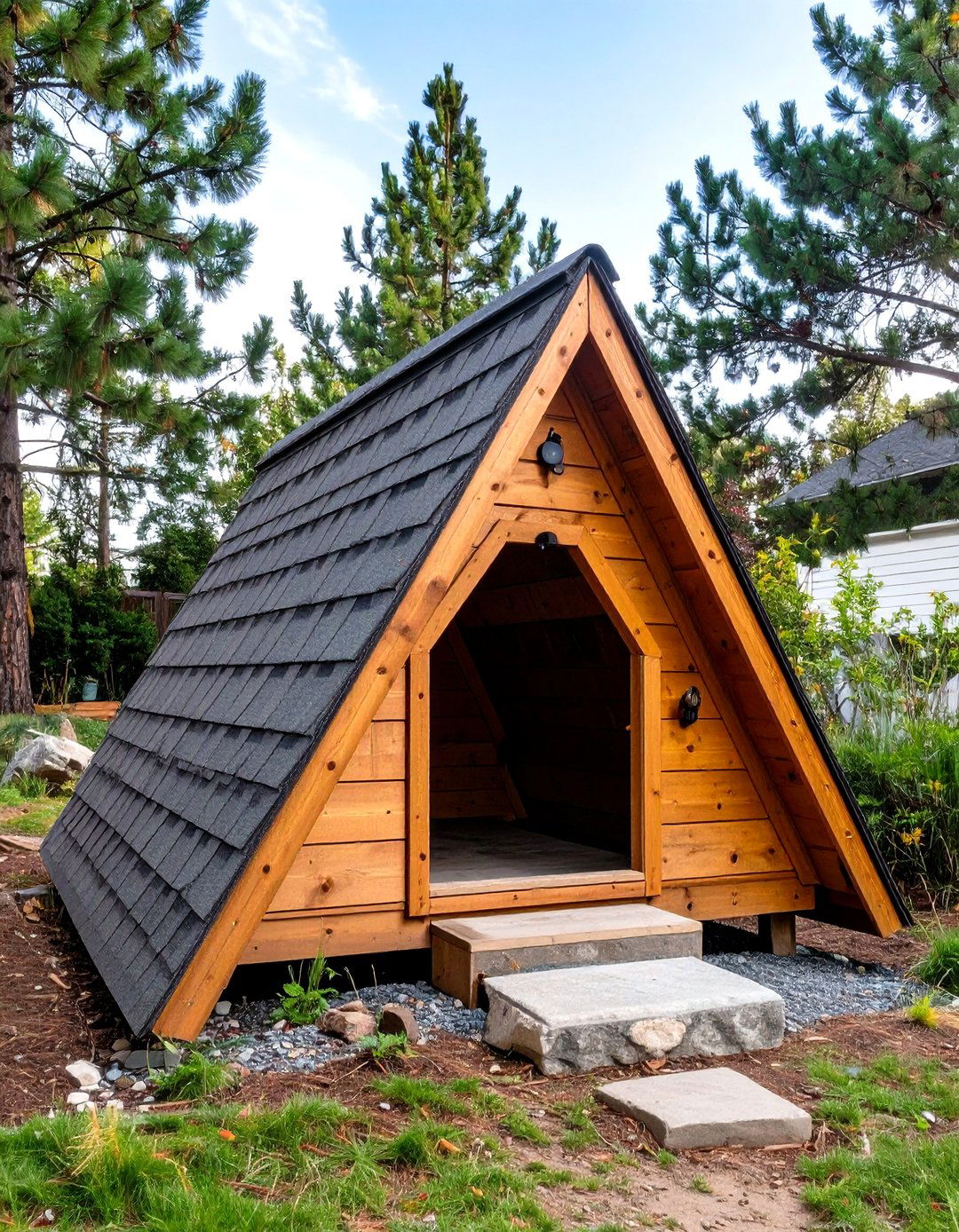 The A Frame Cabin Kennel - 30 homemade outdoor dog kennel ideas