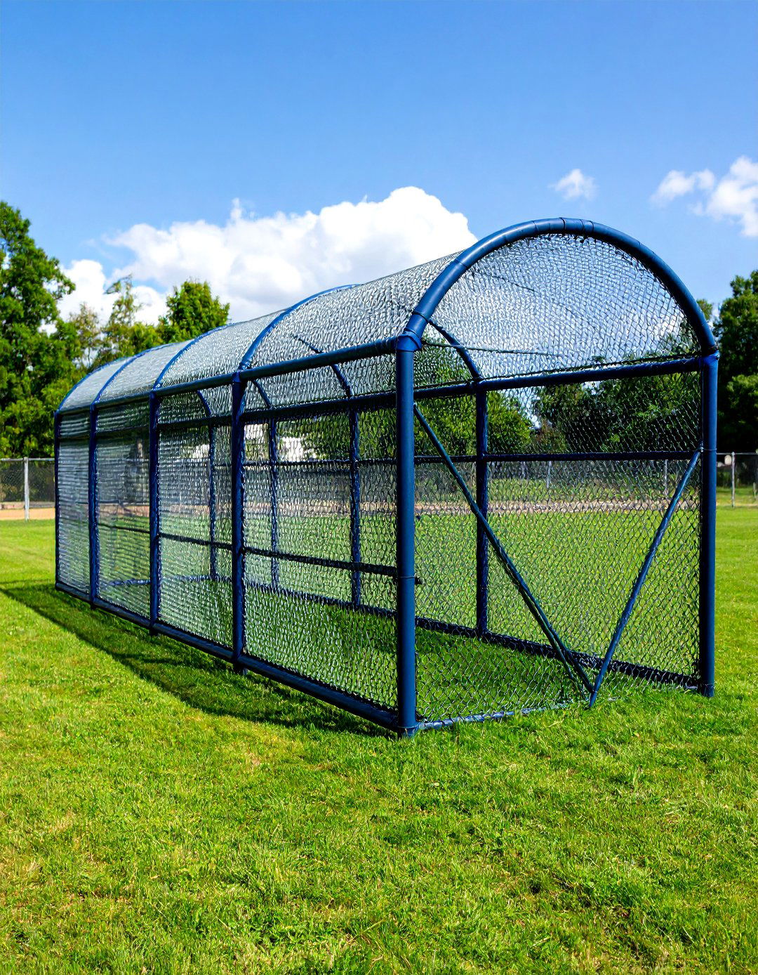 The A Frame Freestanding Batting Cage - 30 backyard batting cage ideas
