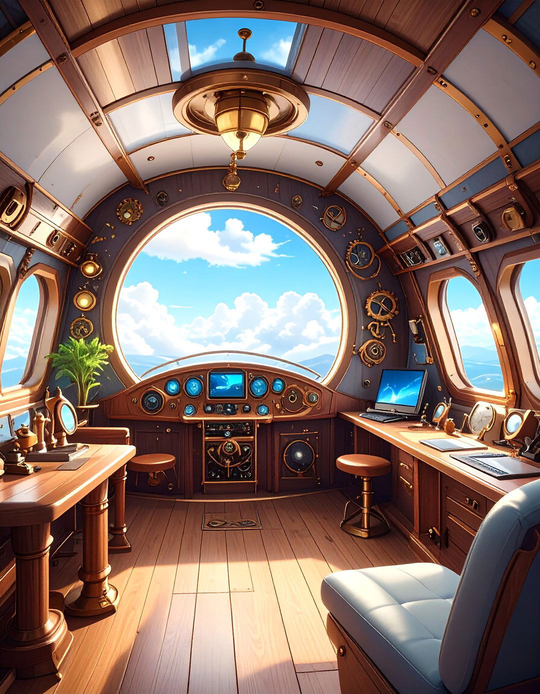The AI Driven Steampunk Airship - 30 ai tiny home interior ideas