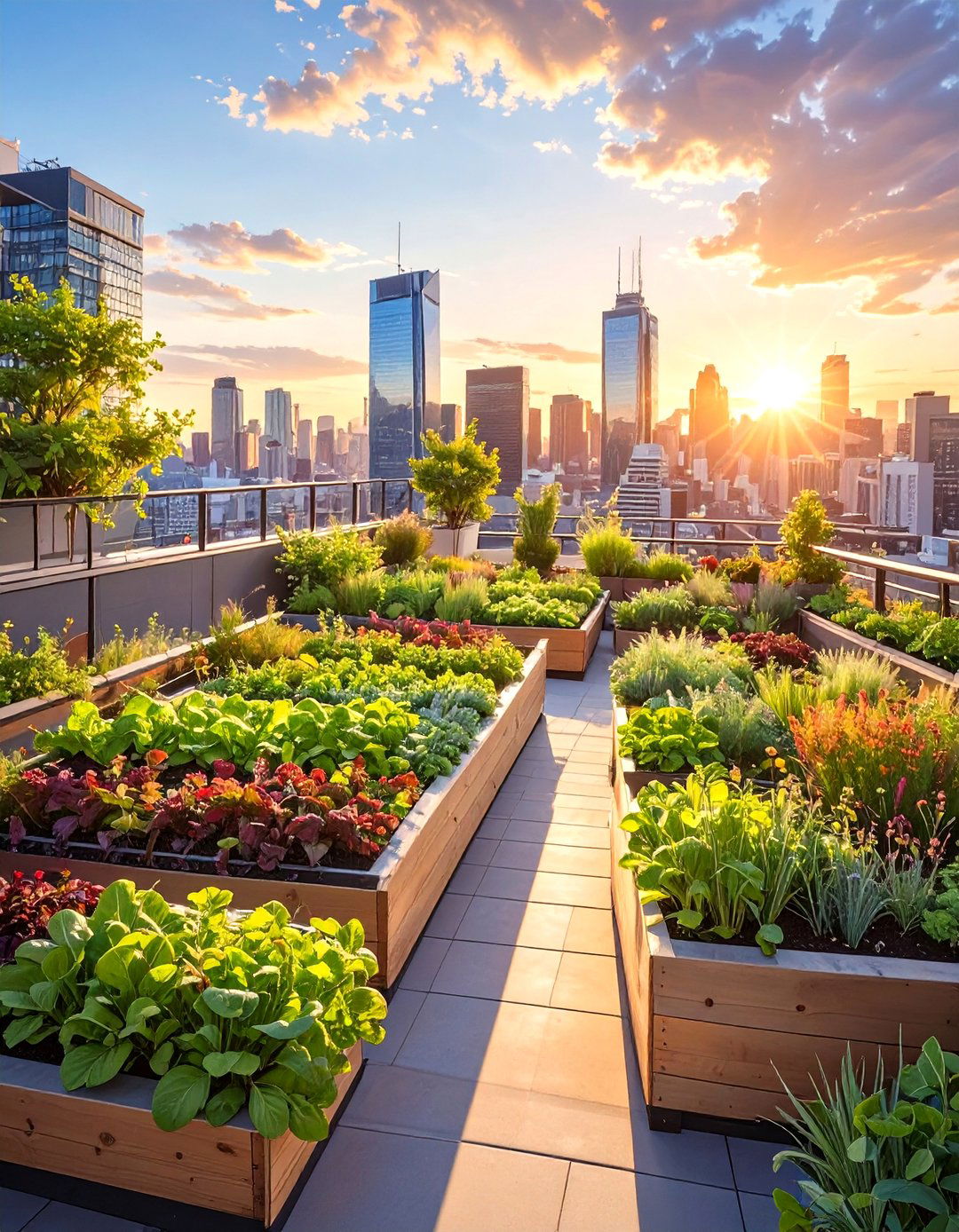 The AI Managed Urban Rooftop Farm - 30 ai sustainable landscape design ideas