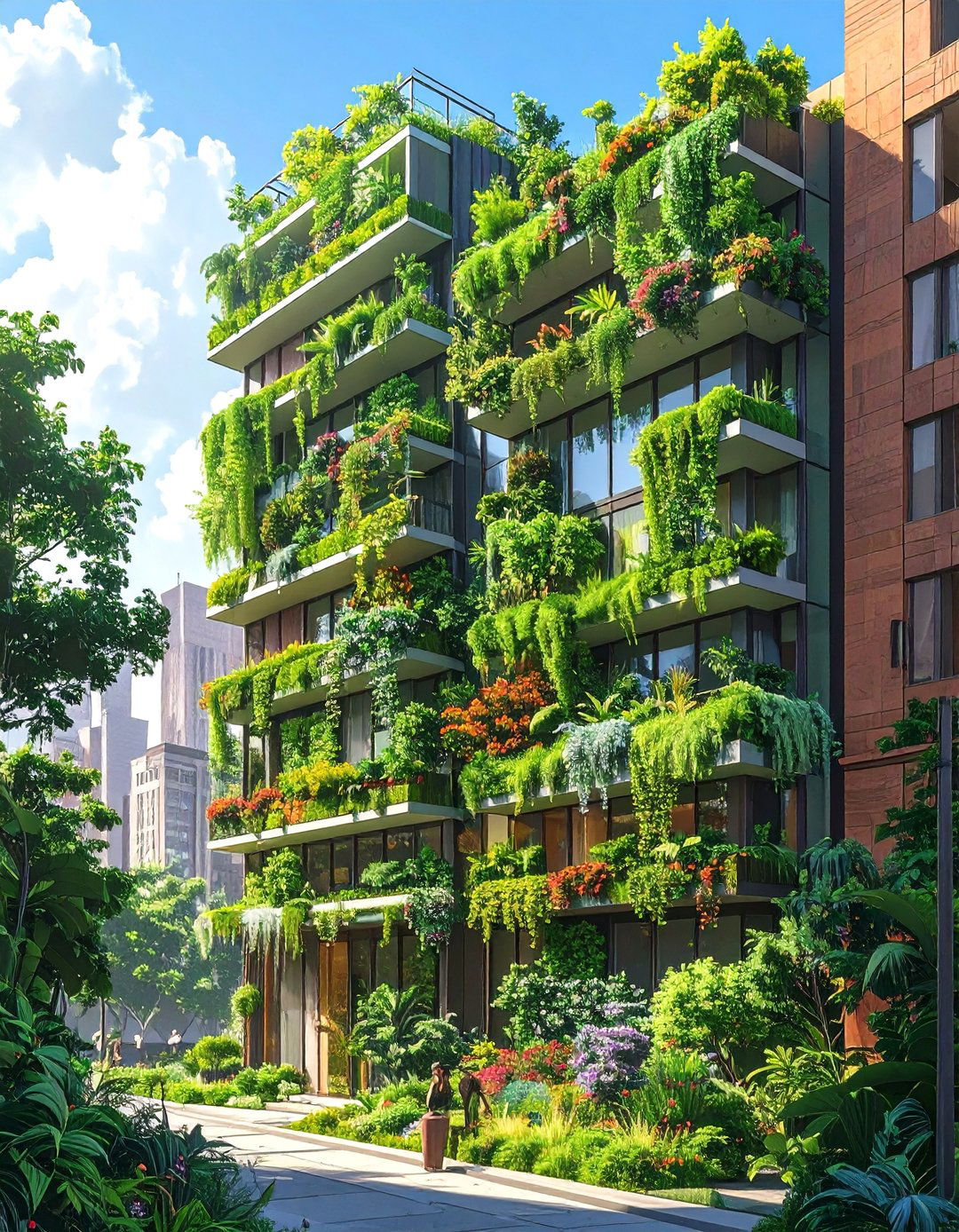 The AI Powered Living Wall Ecosystem - 30 ai sustainable landscape design ideas