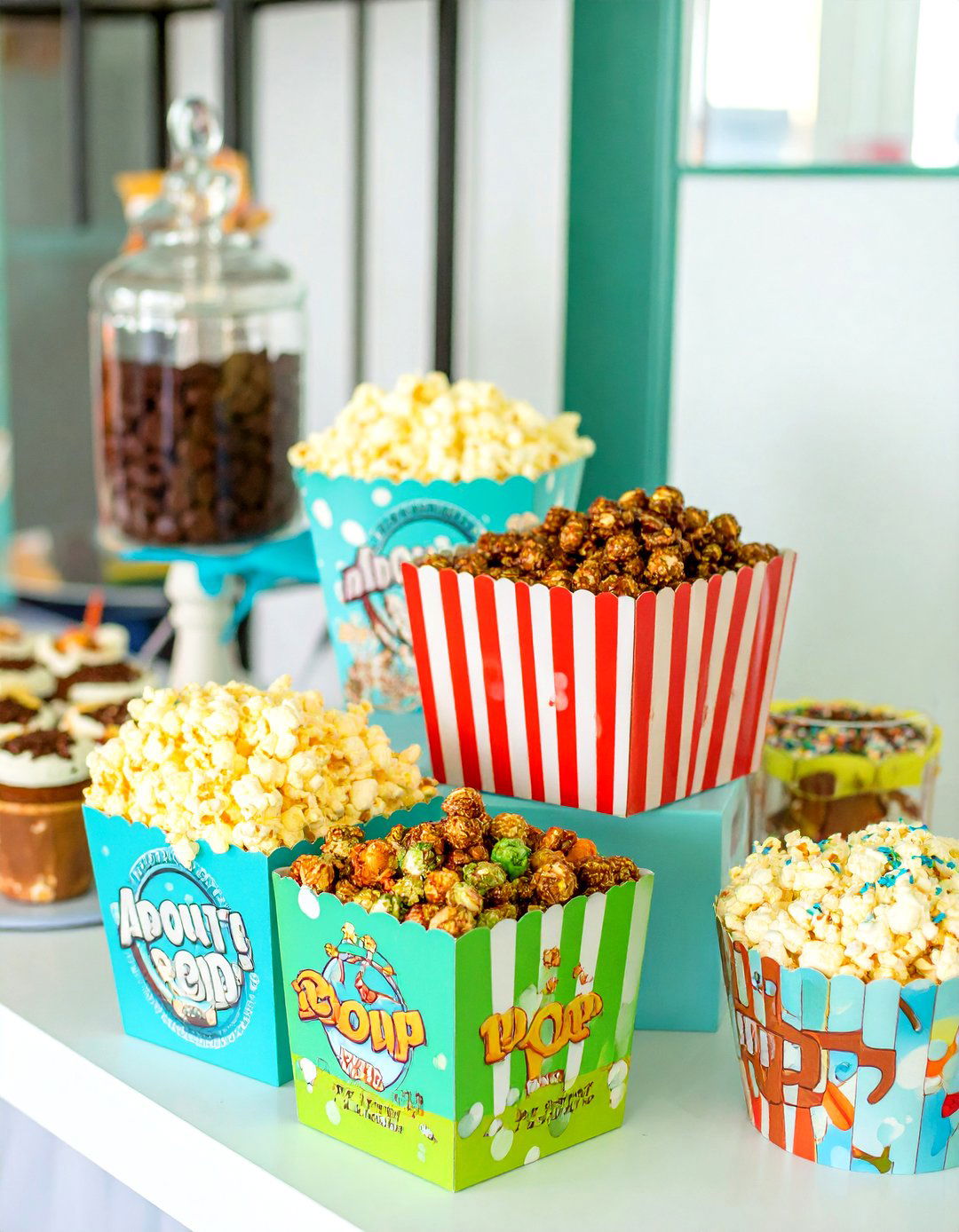 The About to Pop Popcorn Bar - 30 baby shower dessert ideas