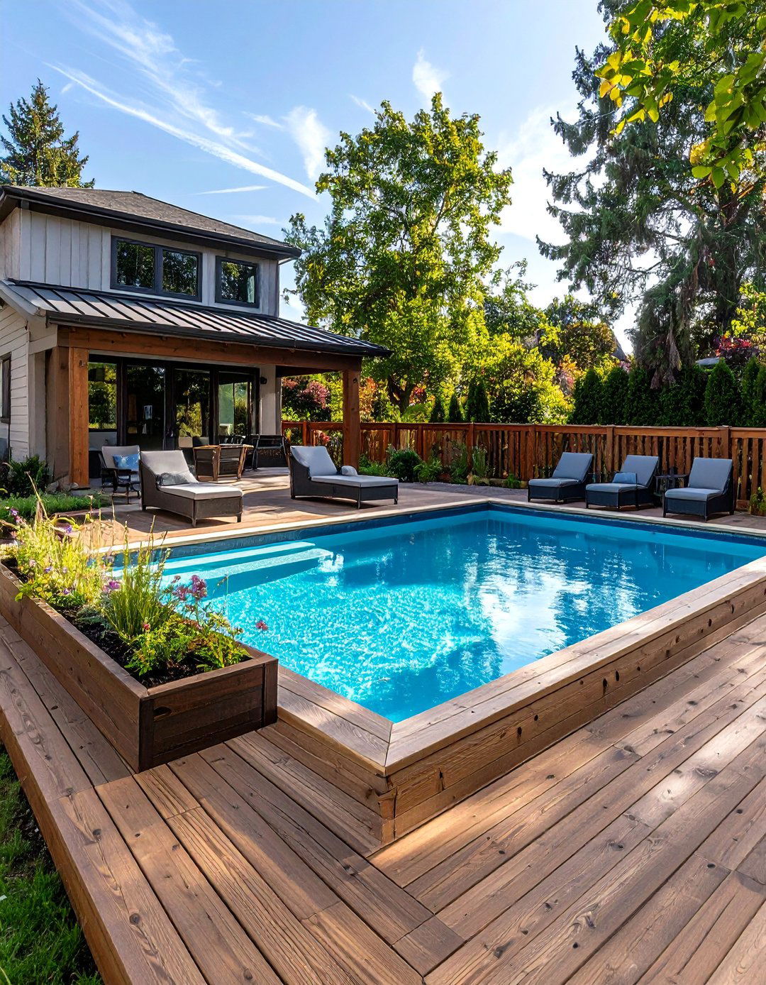 The Above Ground Pool with a Deck - 30 backyard ideas with pool