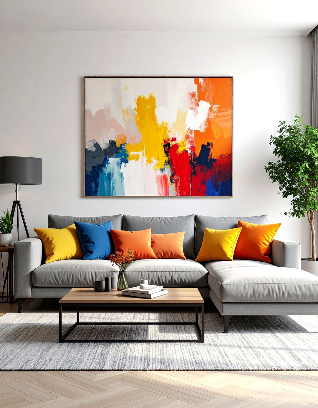 The Abstract Art Focused Living Room - 30 1960s interior design ideas