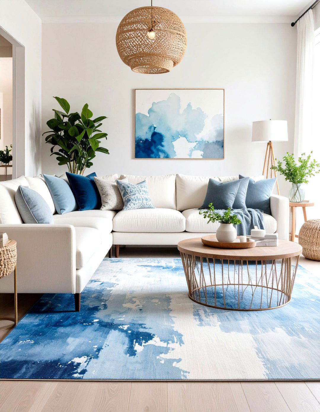 The Abstract Watercolor Rug - 30 living room rug ideas