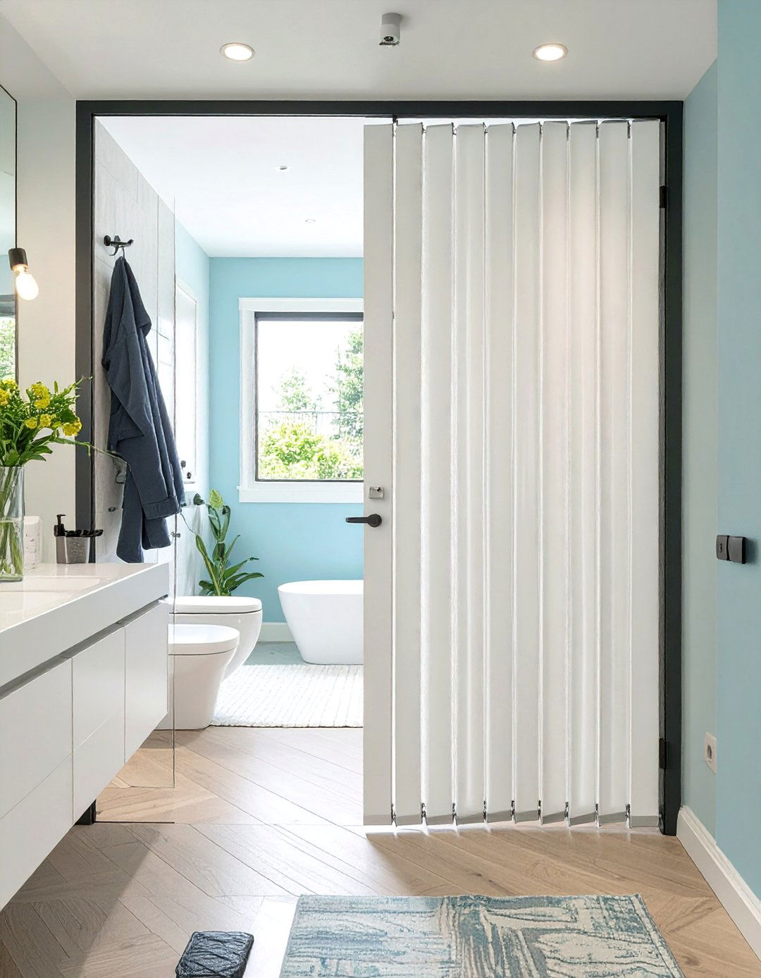 The Accordion Bathroom Door - 30 bathroom door ideas