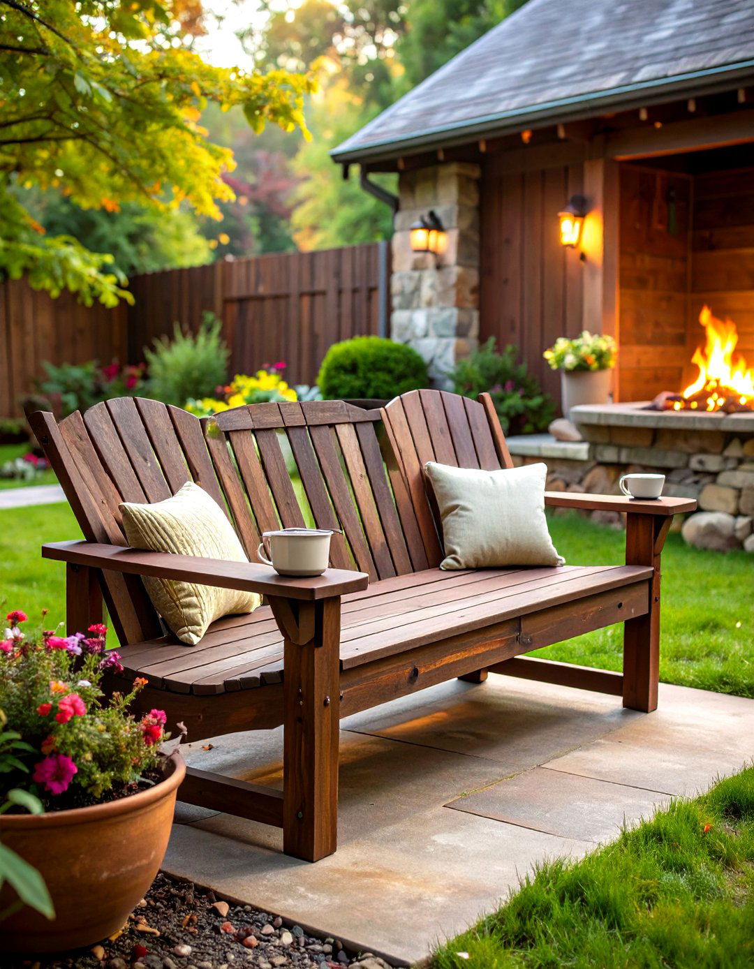 The Adirondack Style Garden Bench - 30 garden bench ideas