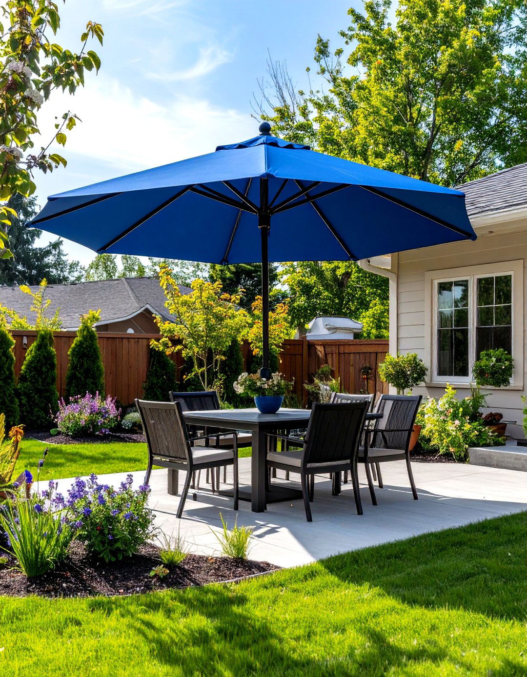 The Adjustable Tilting Umbrella - 30 inexpensive patio shade ideas