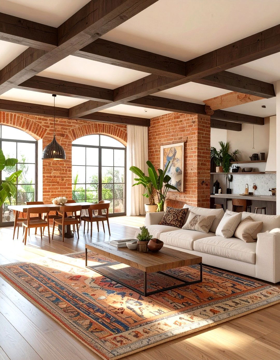 The Airy Loft with Exposed Brick and Beams - 30 modern mexican interior design ideas