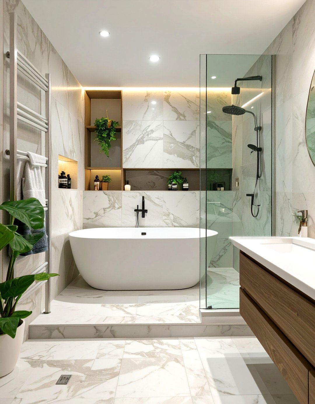 The Alcove Tub Sanctuary - 30 bathtub shower combo ideas for small bathrooms