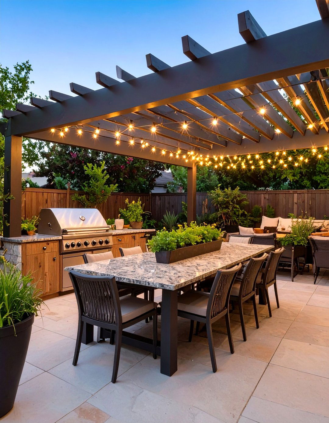 The Alfresco Dining and Kitchen Patio - 30 custom landscape design ideas