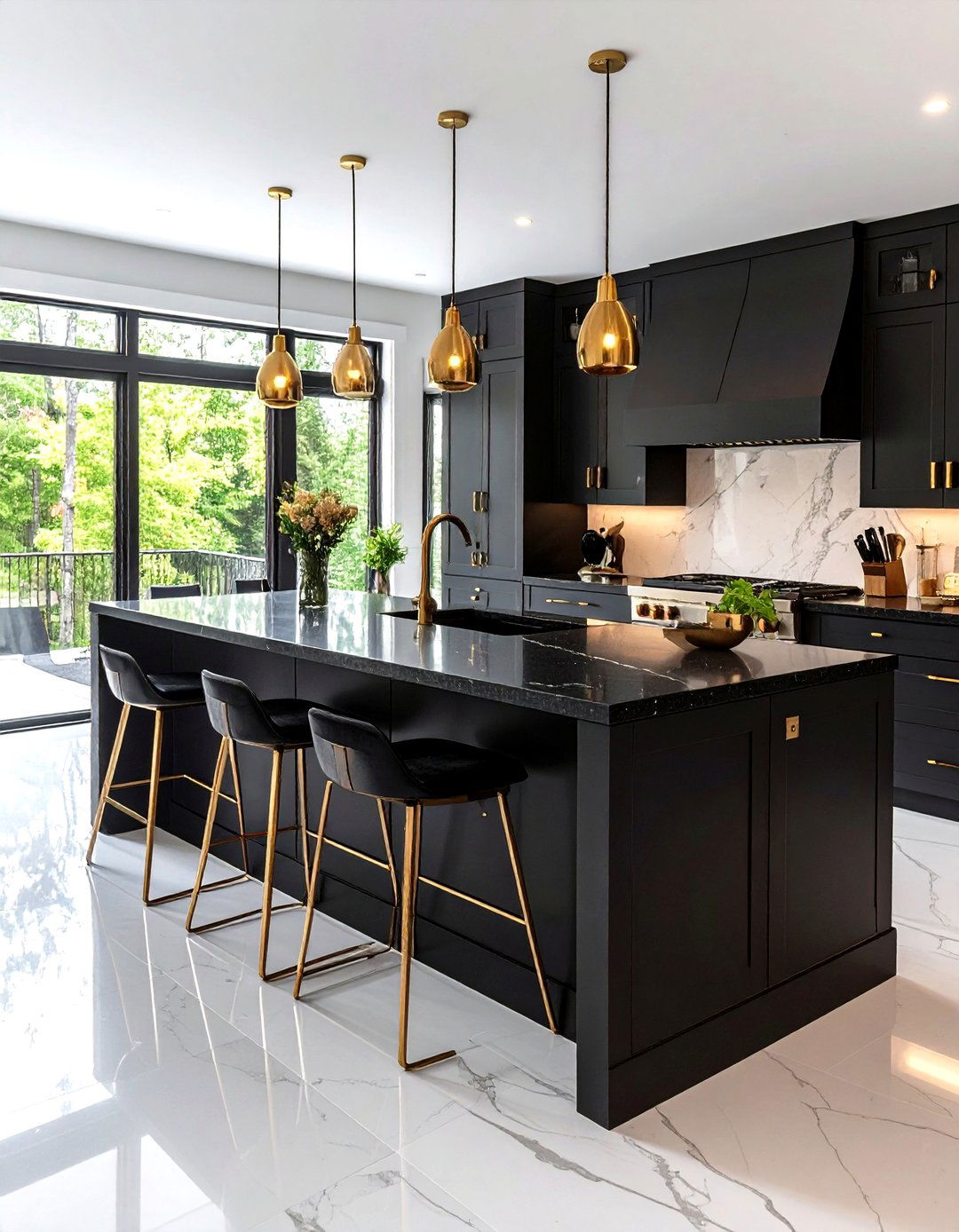The All Black Monochrome Kitchen Island - 30 kitchen islands ideas