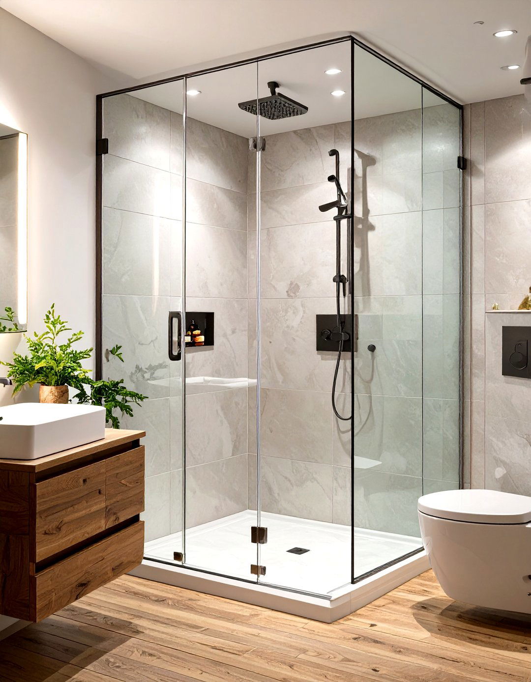 The All Glass Enclosure Illusion - 30 doorless walk-in shower ideas