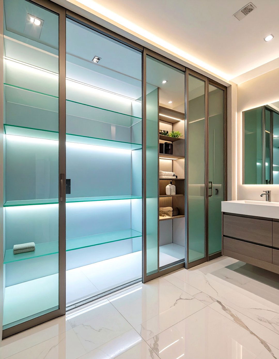 The All Glass Modern Bathroom Closet - 30 bathroom closet ideas