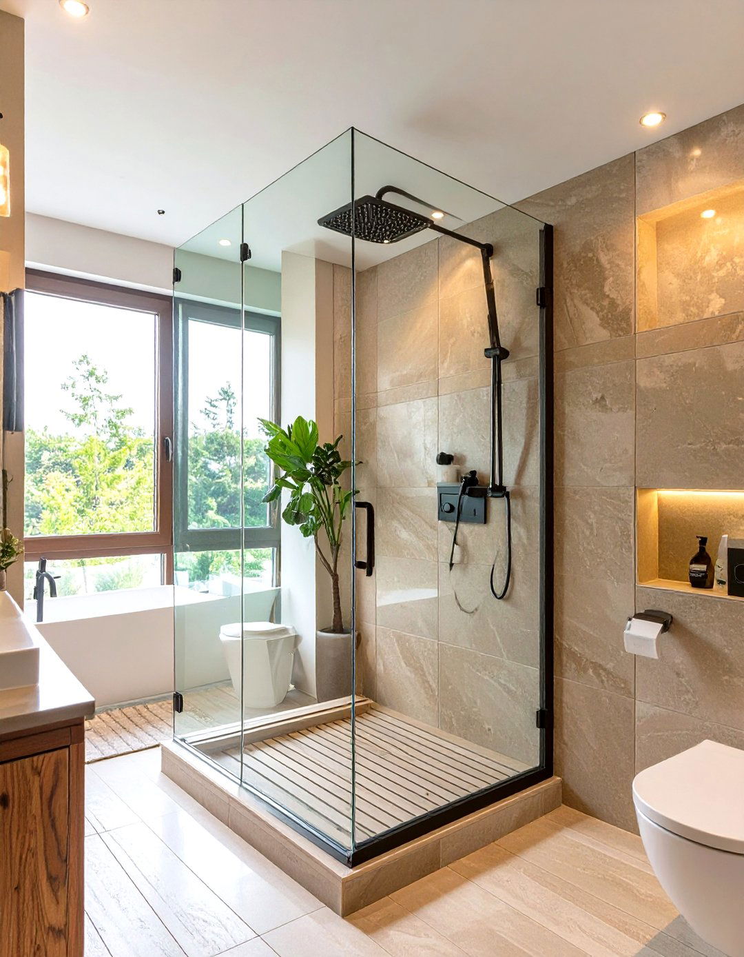 The All Glass Transparent Shower - 30 master shower ideas