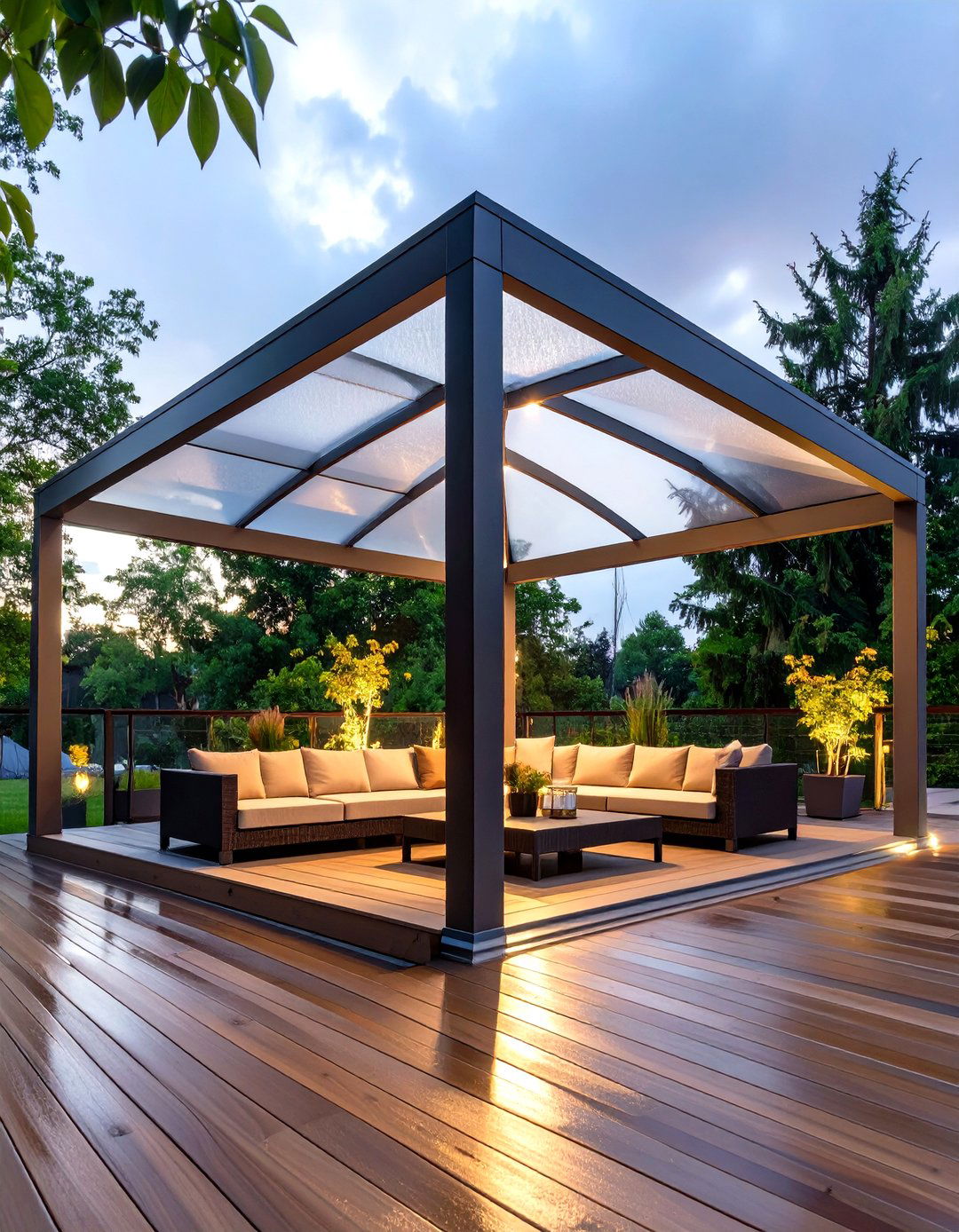 The All Weather Polycarbonate Roof Gazebo - 30 gazebo on deck ideas