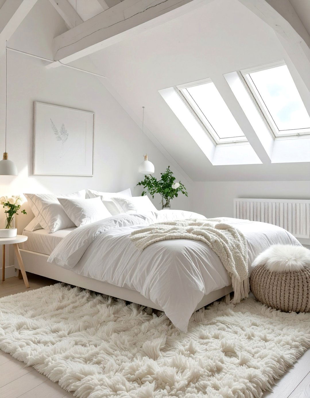 The All White Attic Bedroom Sanctuary - 30 attic bedroom ideas