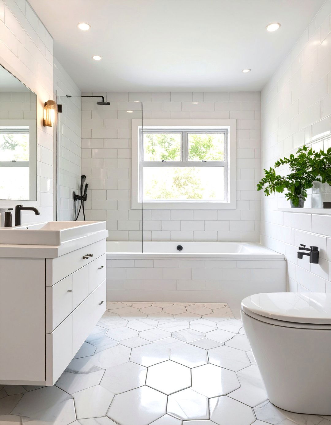 The All White Bathroom - 30 bathtub shower combo ideas for small bathrooms