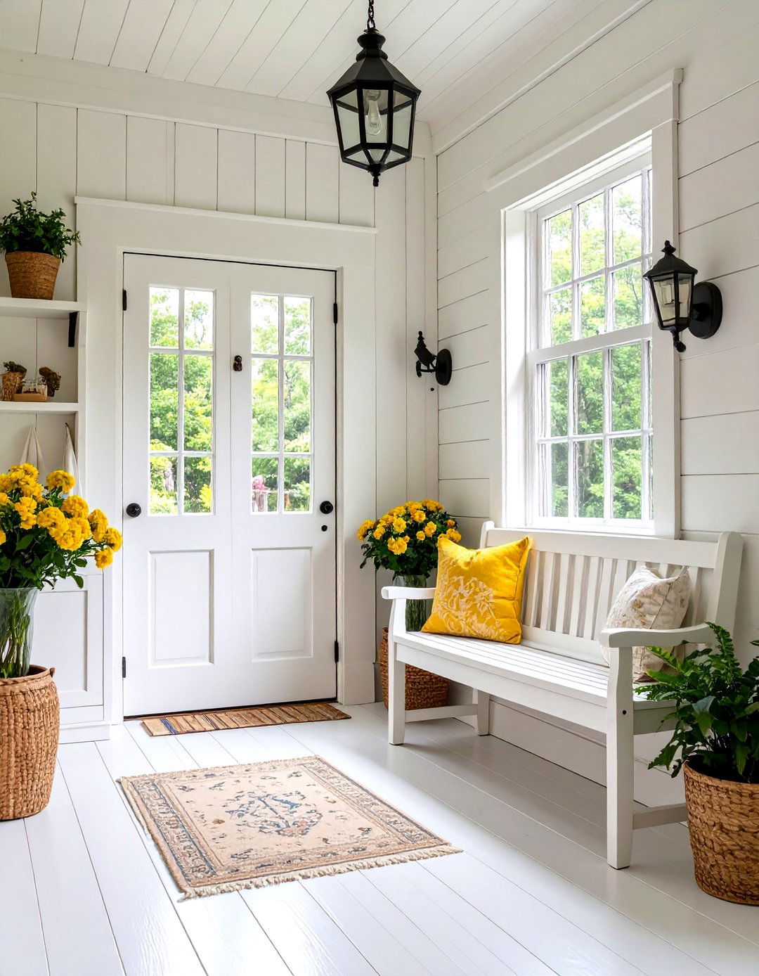 The All White Entryway Closet - 30 entryway closet ideas