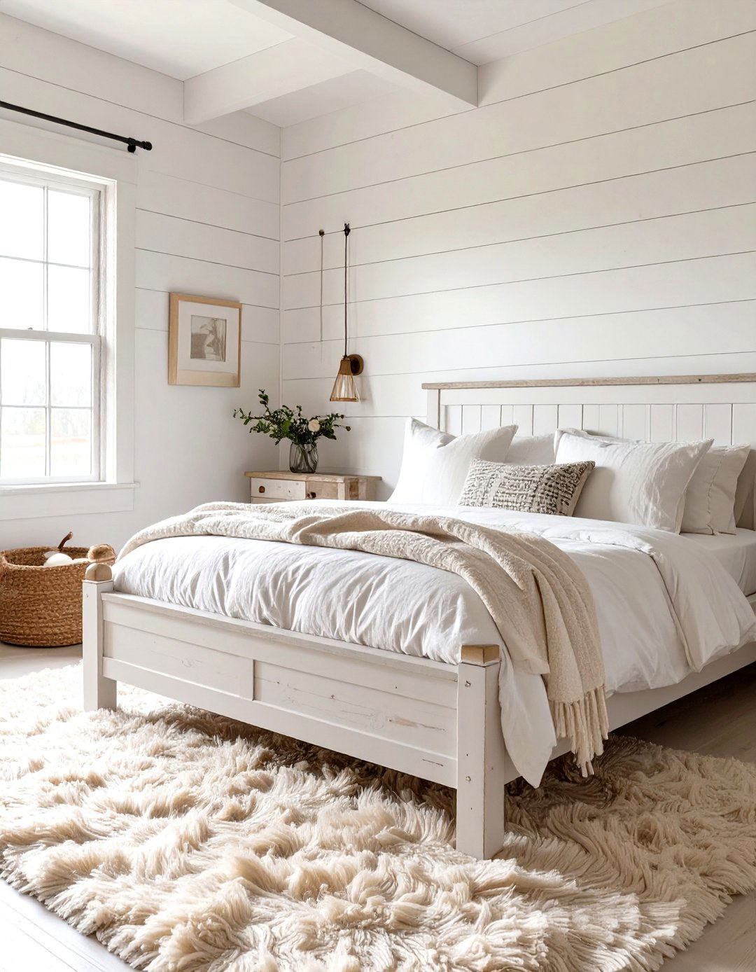The All White Farmhouse Bedroom - 30 modern farmhouse bedroom ideas