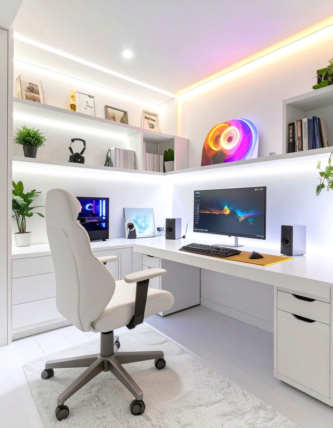 The All White Game Room Sanctuary - 30 game room furniture ideas
