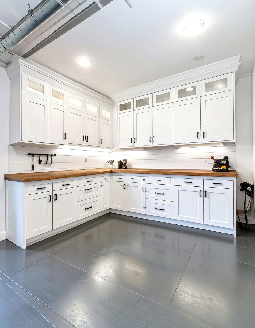 The All White Garage Cabinet System - 30 garage cabinets ideas