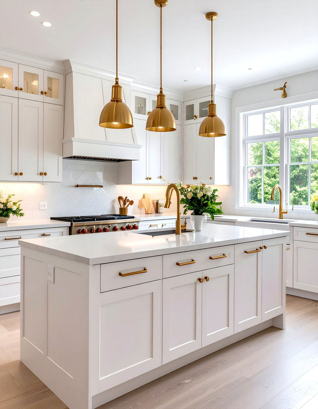 The All White Kitchen with Metallic Accents - 30 kitchen ideas for small spaces