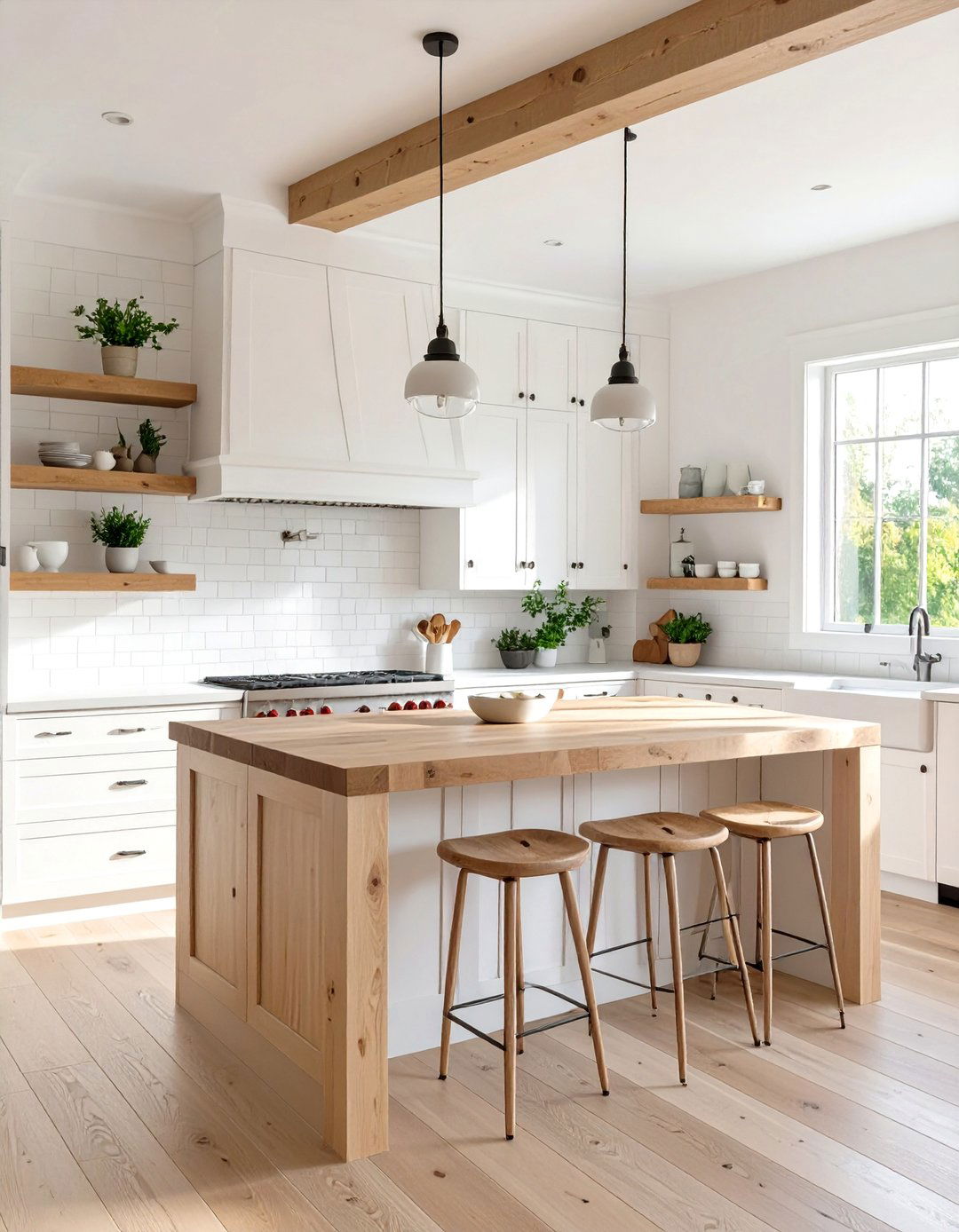 The All White Kitchen with Wood Accents - 30 best kitchen designs