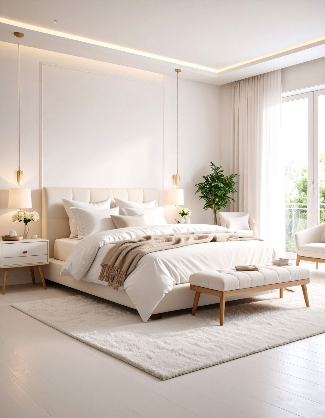 The All White Minimalist AI Bedroom - 30 ai bedroom design ideas