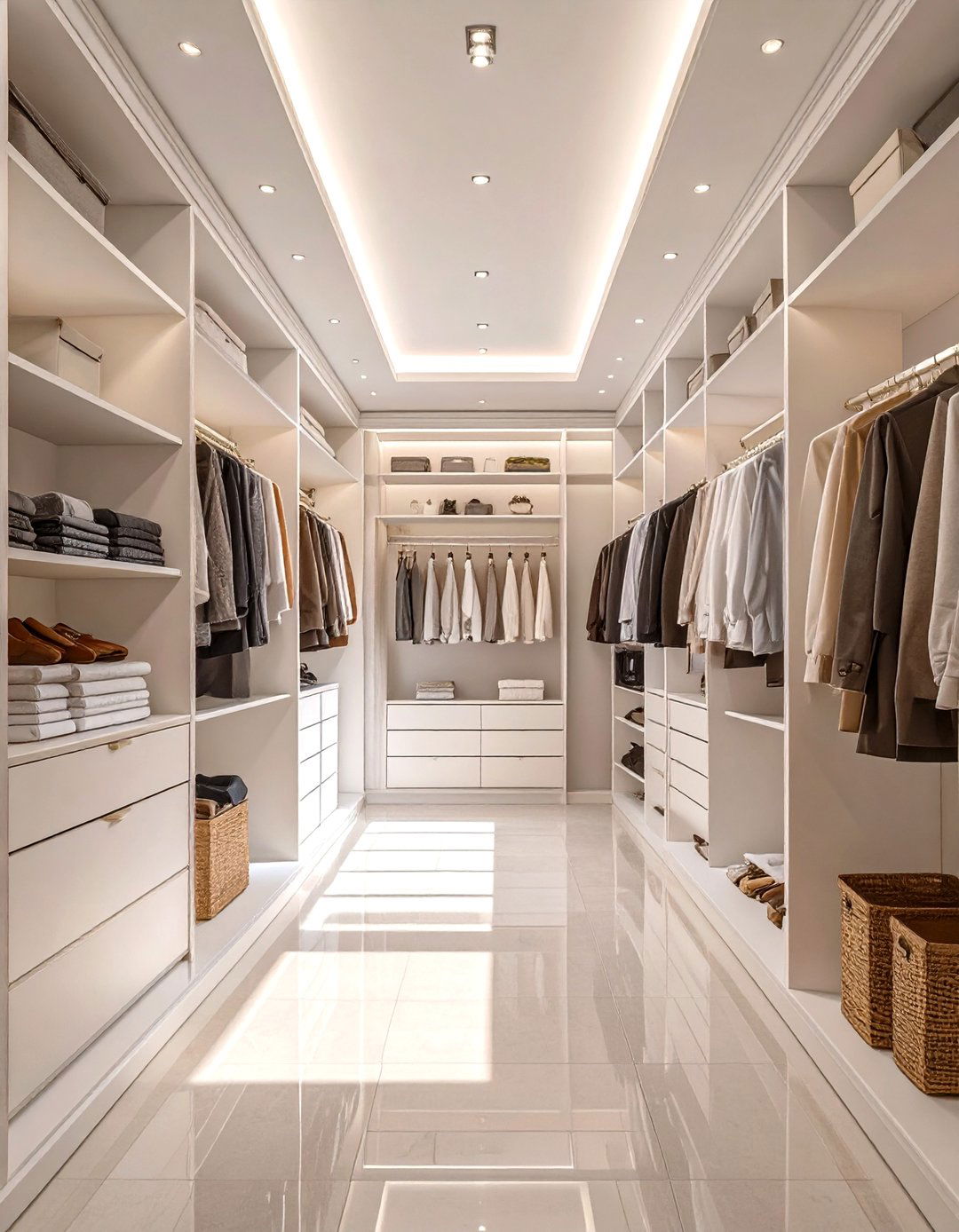 The All White Minimalist Closet - 30 narrow walk in closet ideas