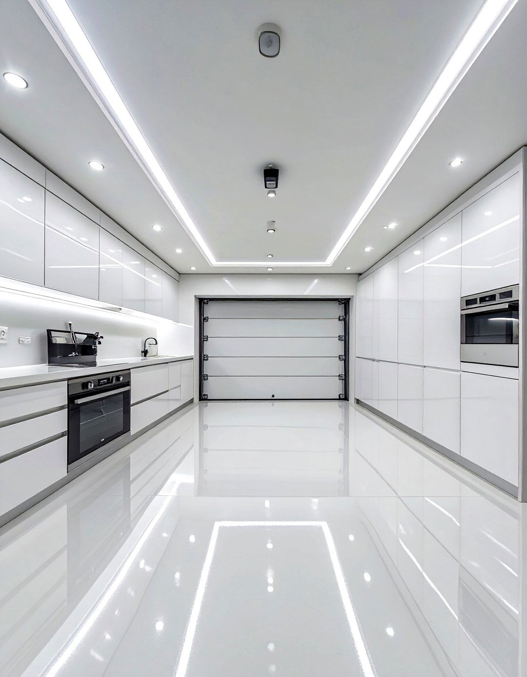 The All White Minimalist Garage - 30 garage interior ideas