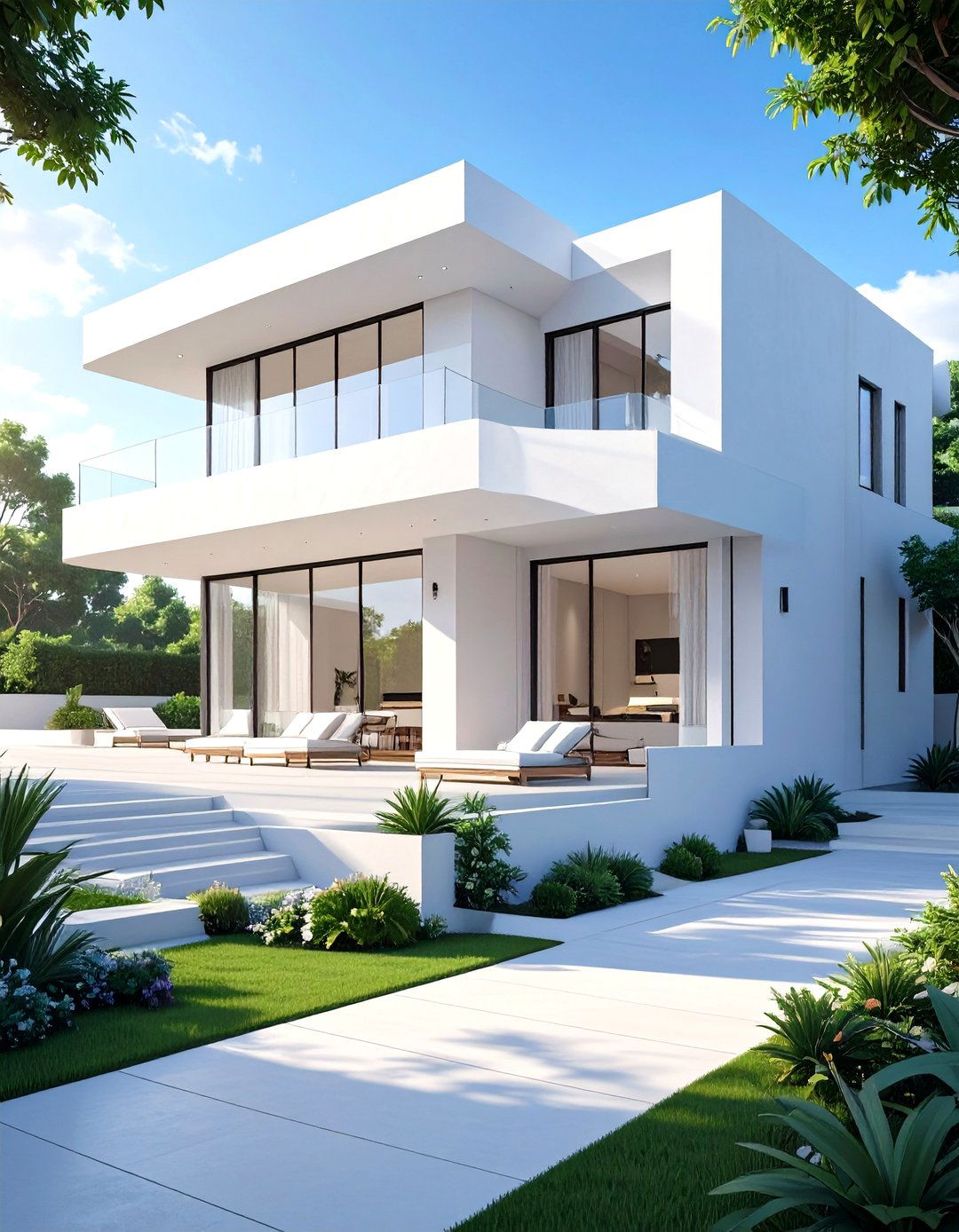The All White Minimalist House - 30 low budget simple two storey house design ideas