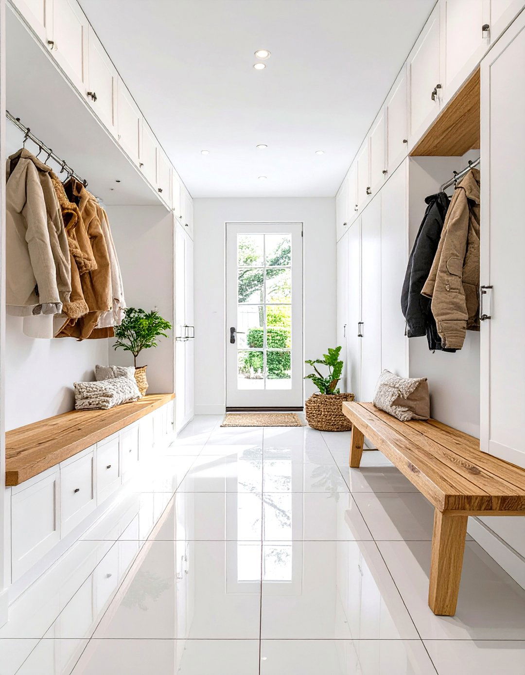 The All White Modern Mudroom - 30 mudroom storage ideas