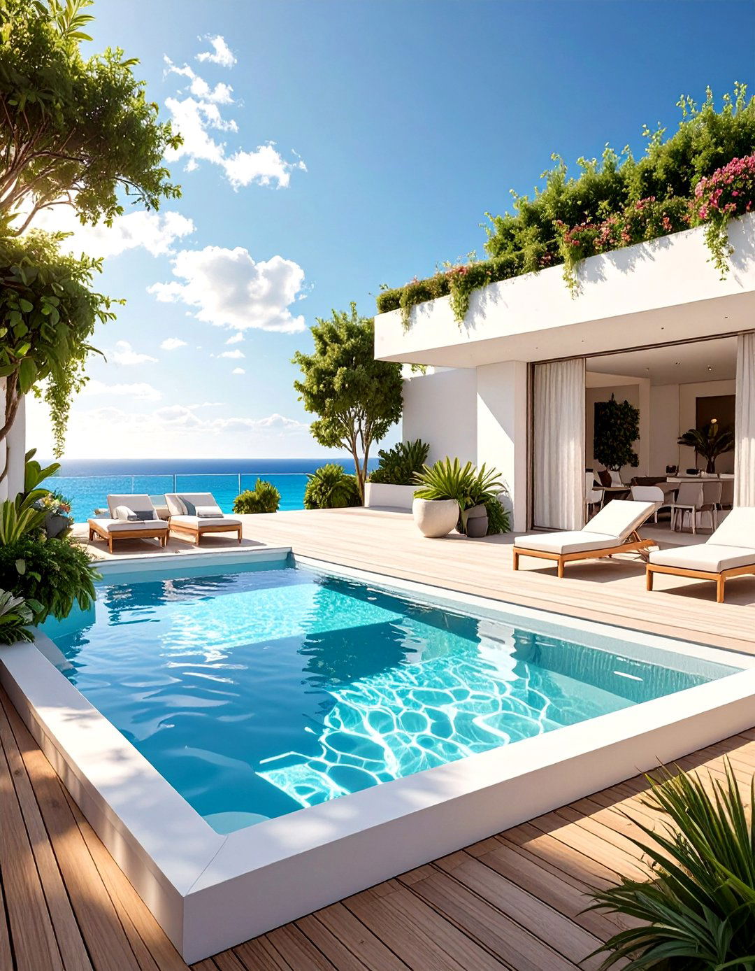 The All White Modern Swim Spa Scene - 30 above ground swim spa landscaping ideas