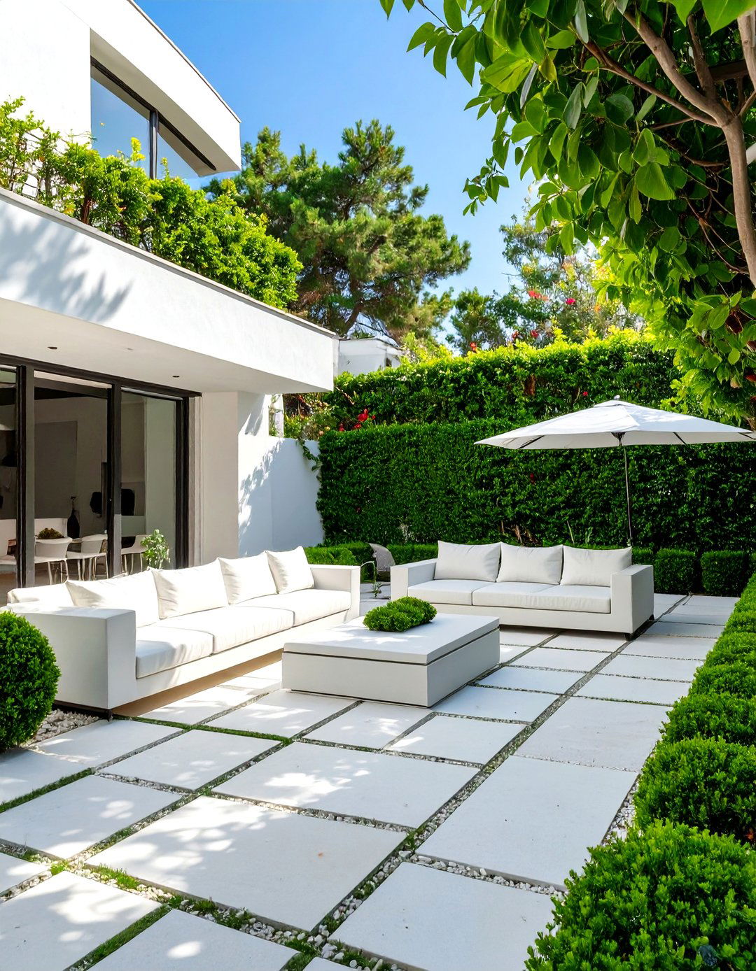 The All White Modernist Backyard - 30 backyard renovation ideas