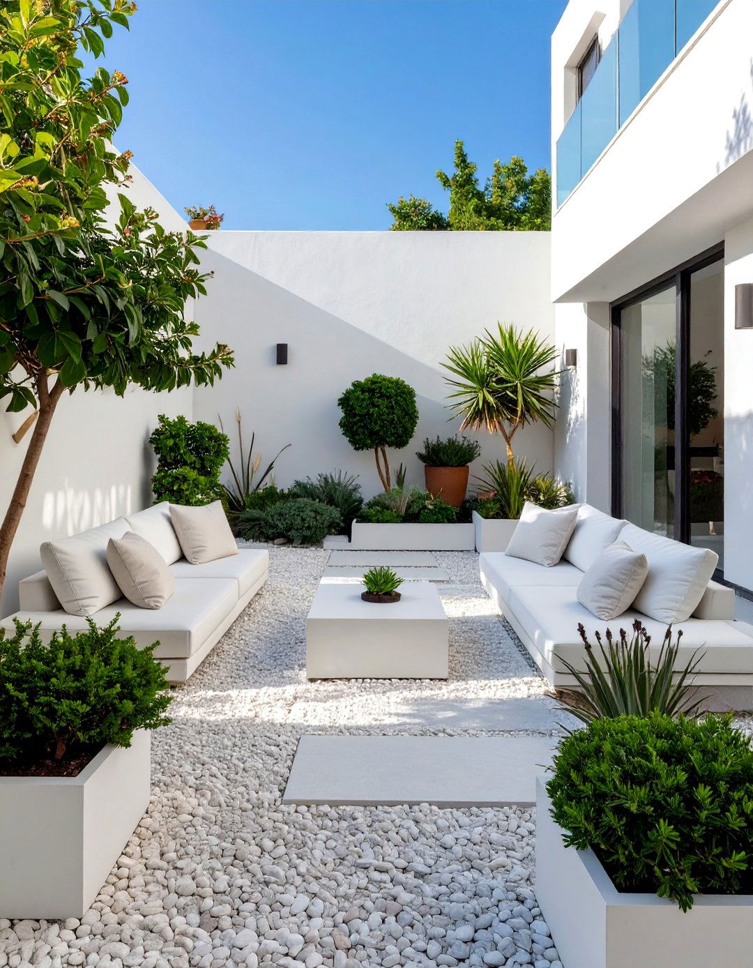 The All White Modernist Space - 30 ai small backyard design ideas