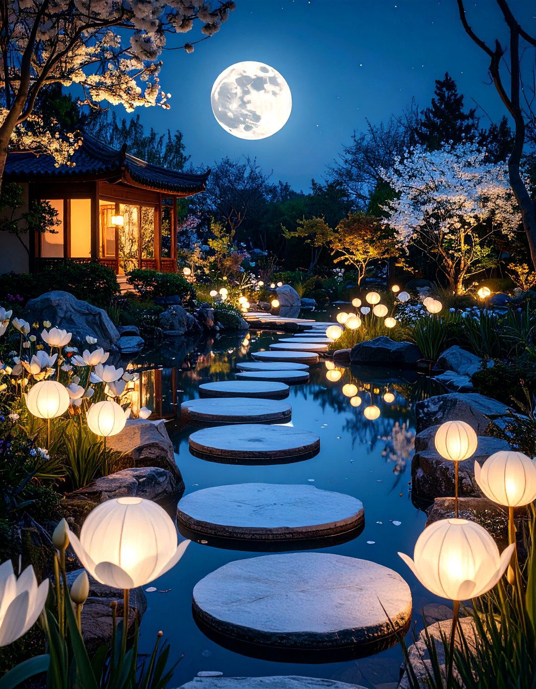 The All White Moon Garden - 30 landscape design and build ideas