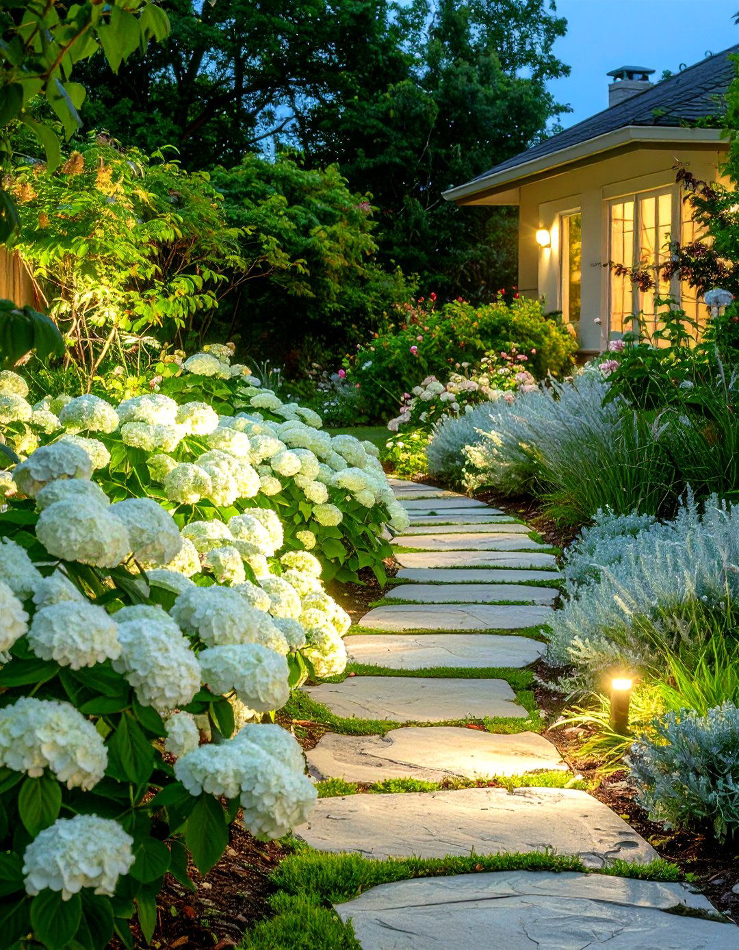 The All White Moon Garden - 30 front of house landscaping ideas